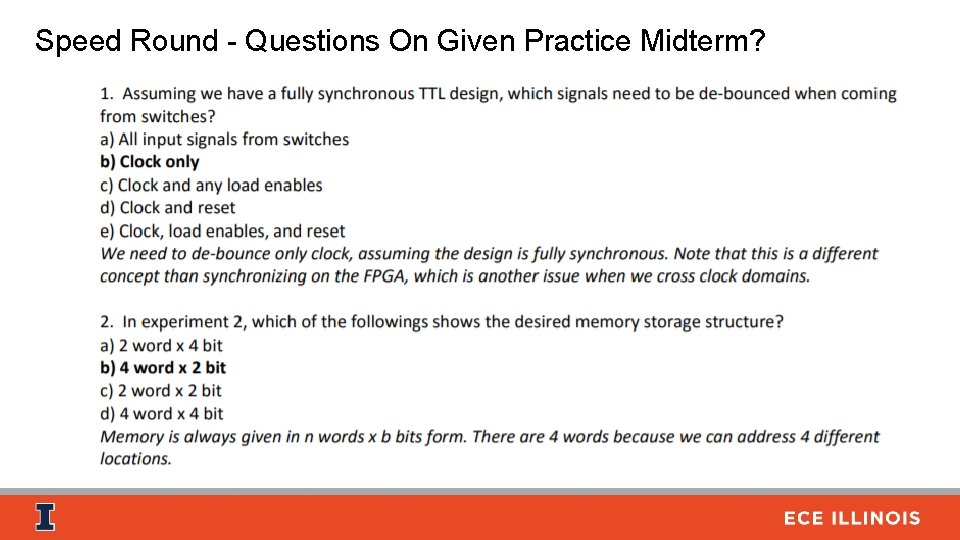 Speed Round - Questions On Given Practice Midterm? 