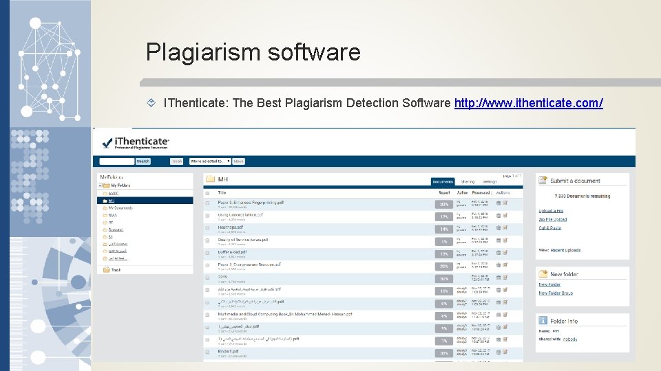 Plagiarism software IThenticate: The Best Plagiarism Detection Software http: //www. ithenticate. com/ 