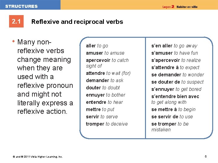 2. 1 Reflexive and reciprocal verbs • Many nonreflexive verbs change meaning when they