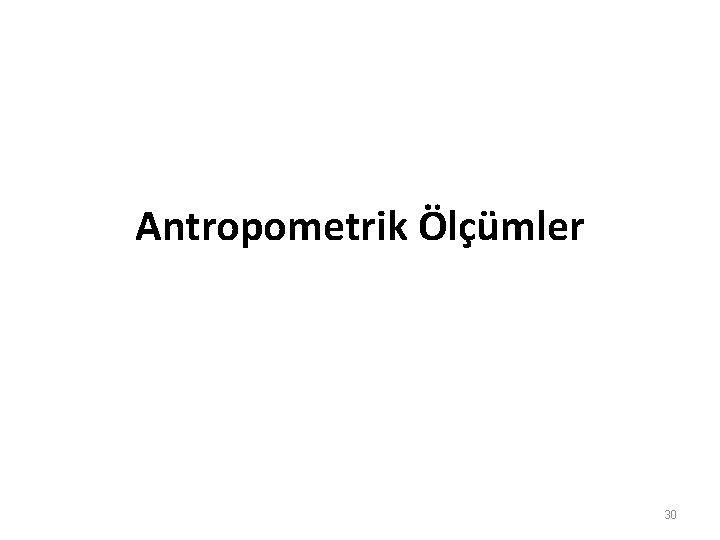 Antropometrik Ölçümler 30 