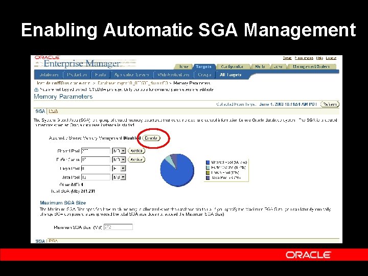 Enabling Automatic SGA Management 