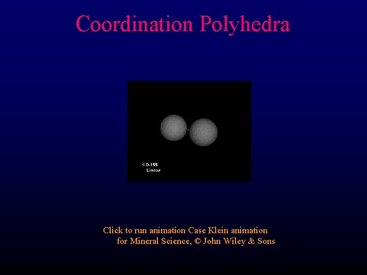 Coordination Polyhedra Click to run animation Case Klein animation for Mineral Science, © John