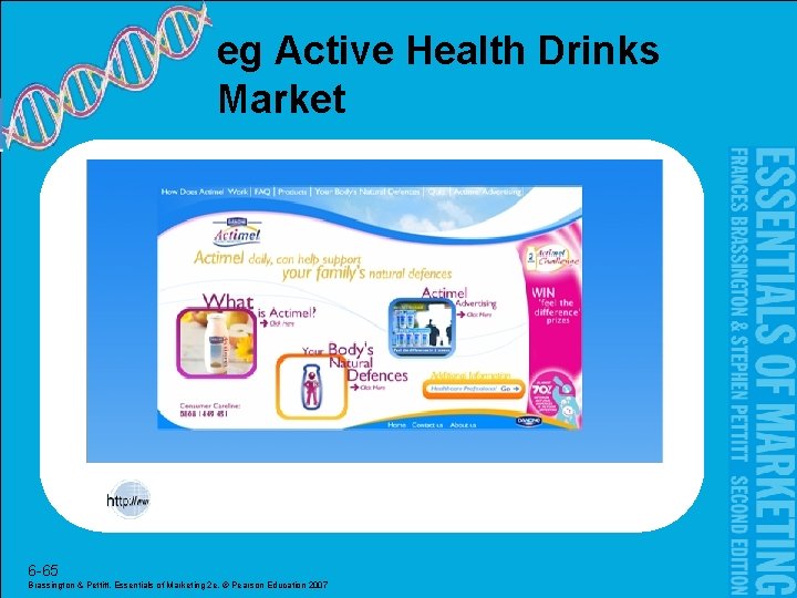 eg Active Health Drinks Market 6 -65 Brassington & Pettitt, Essentials of Marketing 2