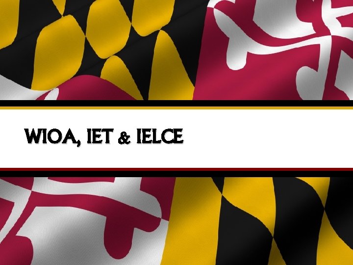 WIOA, IET & IELCE 
