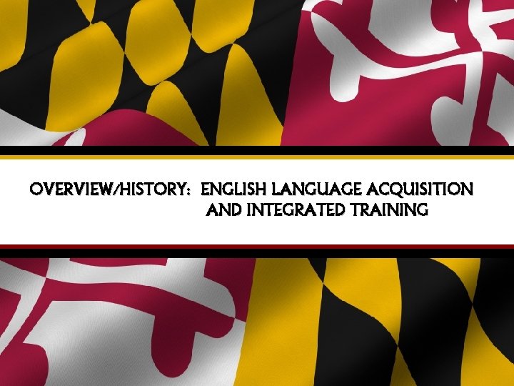 OVERVIEW/HISTORY: ENGLISH LANGUAGE ACQUISITION AND INTEGRATED TRAINING 