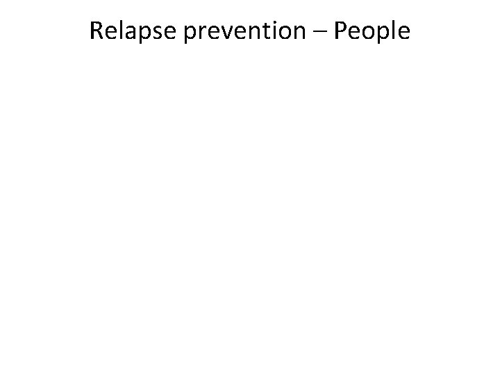 Relapse prevention – People 