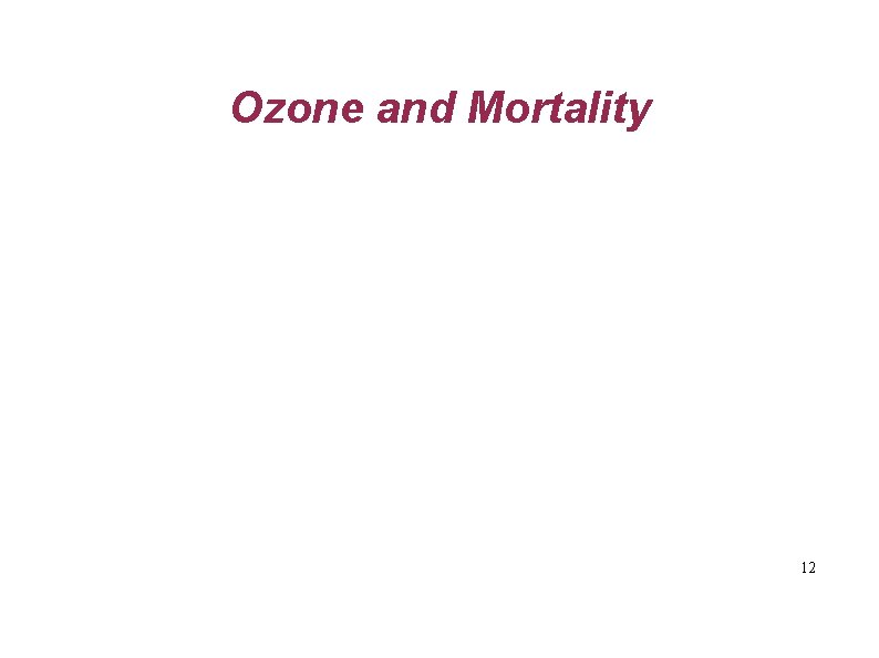 Ozone and Mortality 12 