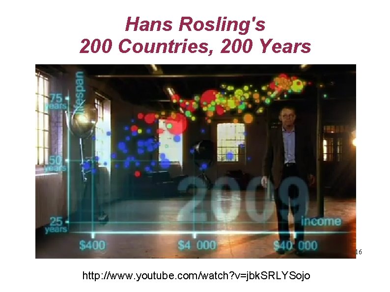 Hans Rosling's 200 Countries, 200 Years 16 http: //www. youtube. com/watch? v=jbk. SRLYSojo 