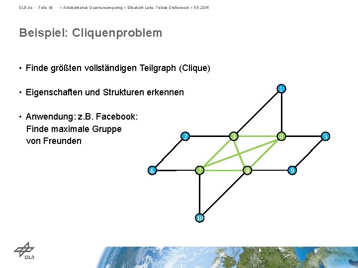 DLR. de • Folie 18 > Adiabatisches Quantencomputing > Elisabeth Lobe, Tobias Stollenwerk >