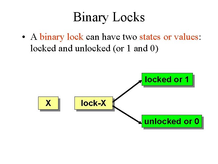 Binary Locks • A binary lock can have two states or values: locked and