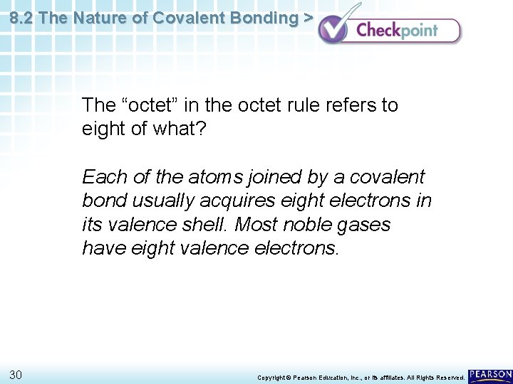8. 2 The Nature of Covalent Bonding > The “octet” in the octet rule
