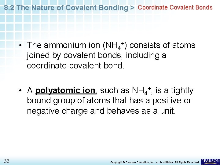 8. 2 The Nature of Covalent Bonding > Coordinate Covalent Bonds • The ammonium