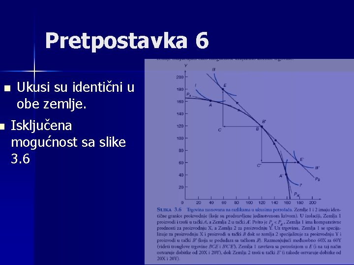 Pretpostavka 6 n n Ukusi su identični u obe zemlje. Isključena mogućnost sa slike