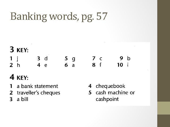 Banking words, pg. 57 