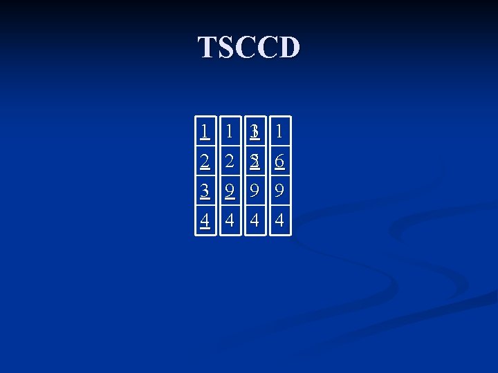 TSCCD 1 1 31 1 2 2 52 6 3 9 9 9 4