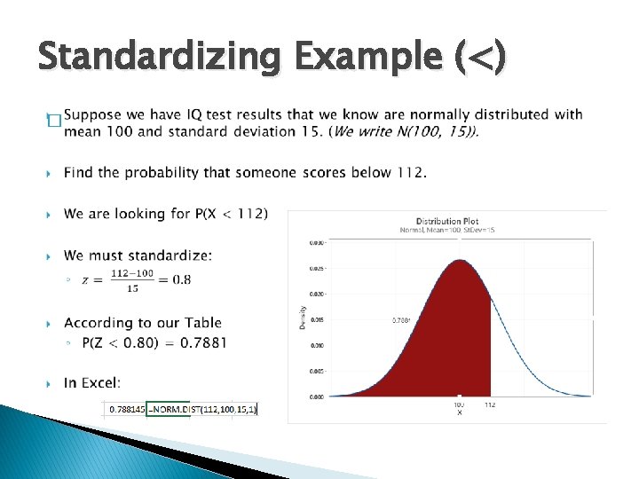 Standardizing Example (<) � 
