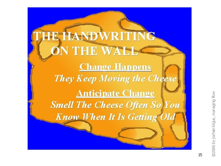 Change Happens They Keep Moving the Cheese Anticipate Change Smell The Cheese Often So