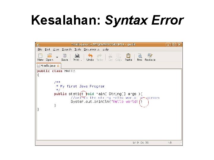 Kesalahan: Syntax Error 