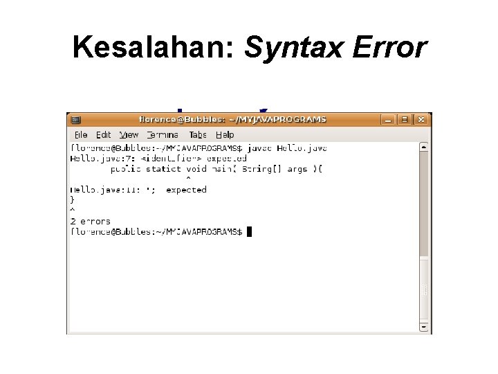 Kesalahan: Syntax Error 