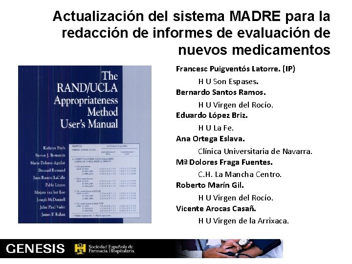 Actualización del sistema MADRE para la redacción de informes de evaluación de nuevos medicamentos