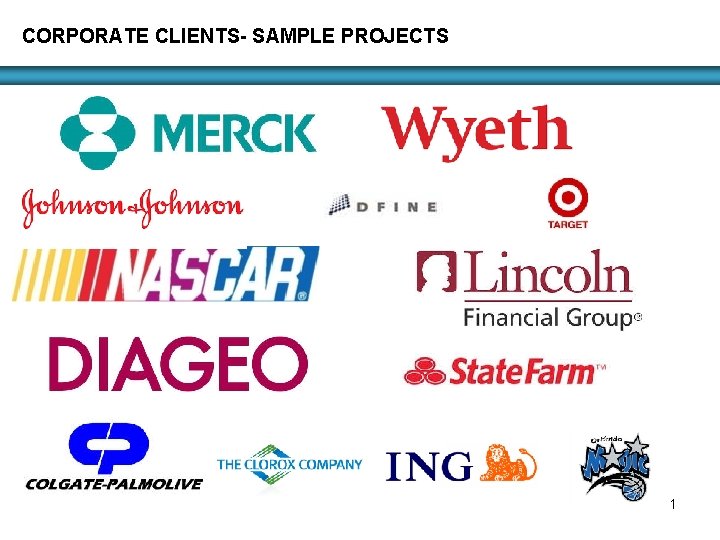CORPORATE CLIENTS- SAMPLE PROJECTS 1 