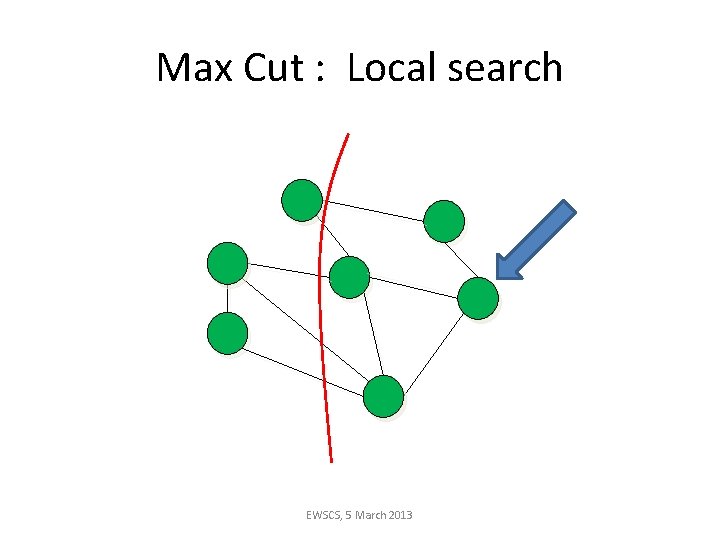 Max Cut : Local search EWSCS, 5 March 2013 