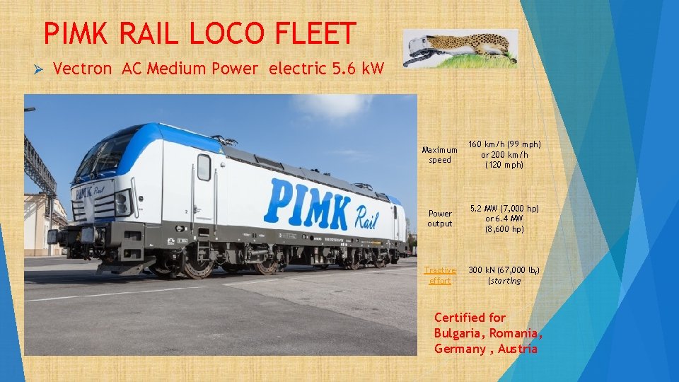 PIMK RAIL LOCO FLEET Ø Vectron AC Medium Power electric 5. 6 k. W