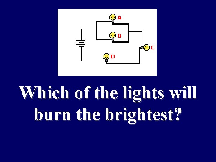 Which of the lights will burn the brightest? 