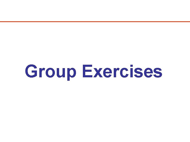 Group Exercises 