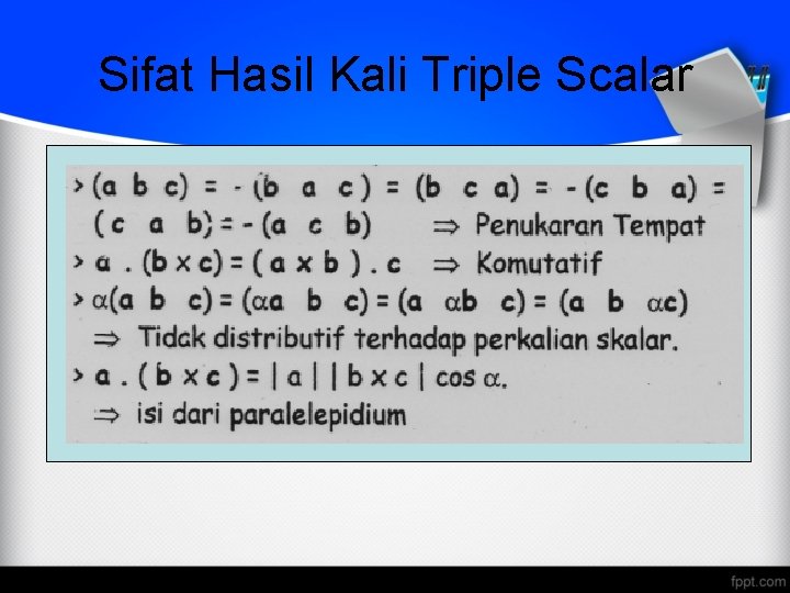 Sifat Hasil Kali Triple Scalar 