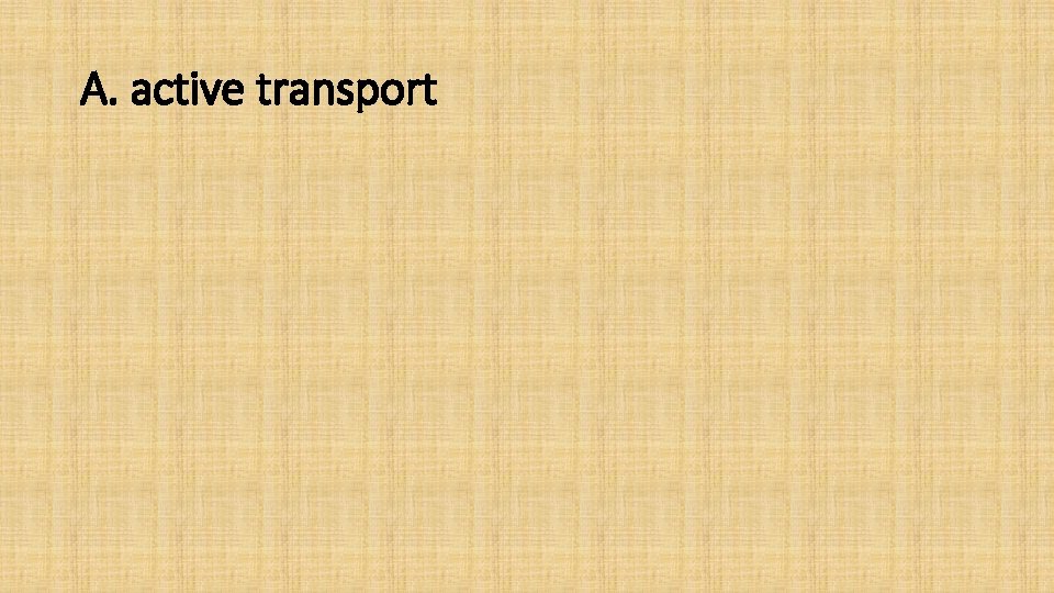 A. active transport 