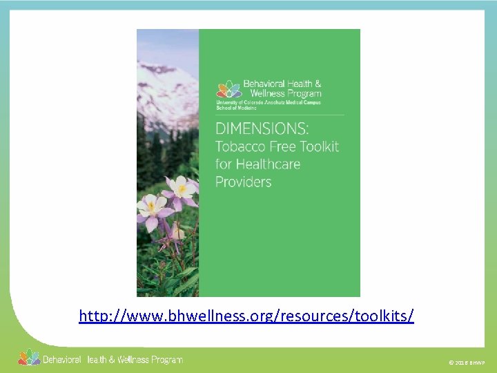 http: //www. bhwellness. org/resources/toolkits/ © 2016 BHWP 