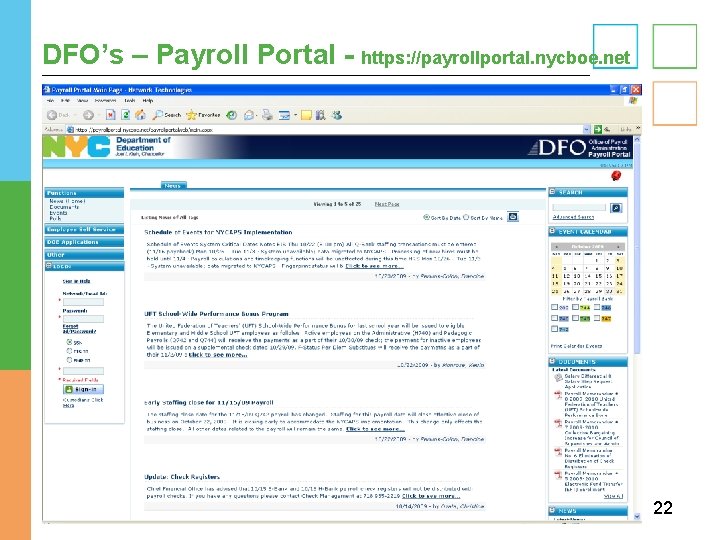 DFO’s – Payroll Portal - https: //payrollportal. nycboe. net 22 