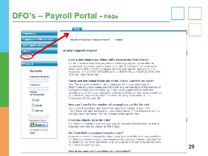 DFO’s – Payroll Portal - FAQs 29 