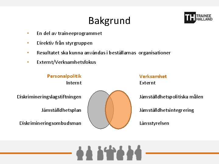 Bakgrund • En del av traineeprogrammet • Direktiv från styrgruppen • Resultatet ska kunna