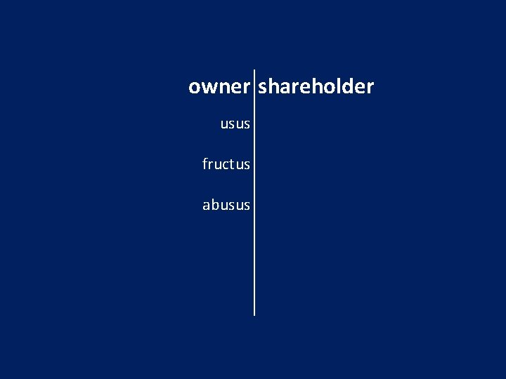 owner shareholder usus fructus abusus 