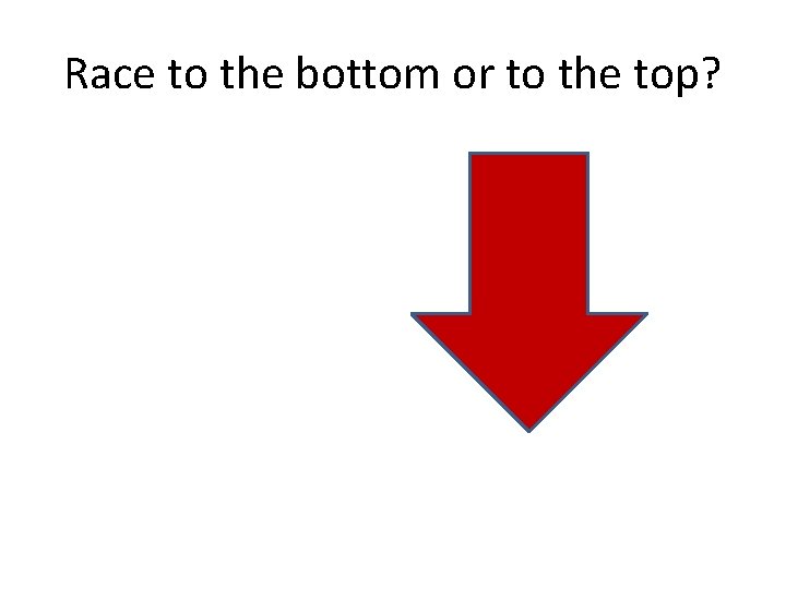 Race to the bottom or to the top? 