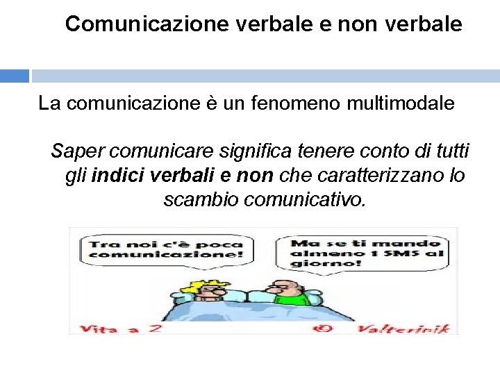 Comunicazione verbale e non verbale La comunicazione è un fenomeno multimodale Saper comunicare significa