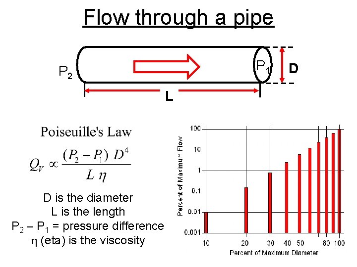 Flow through a pipe P 1 P 2 D L D is the diameter