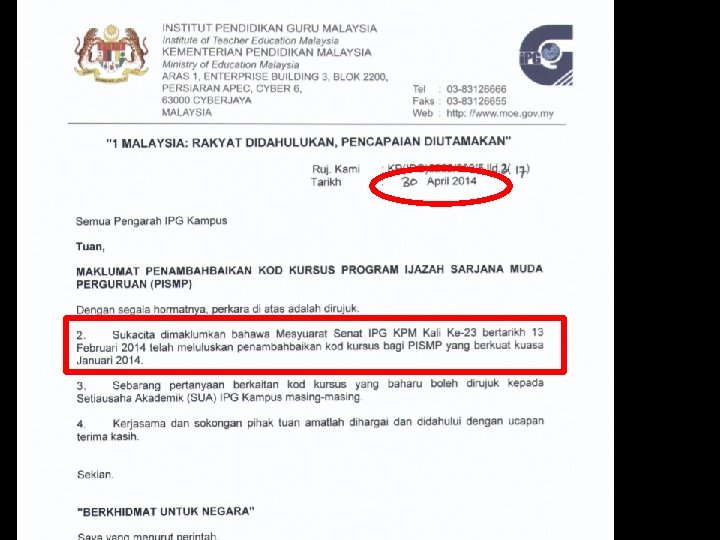 8 INSTITUTE OF TEACHER EDUCATION MALAYSIA MINISTRY OF EDUCATION MALAYSIA 
