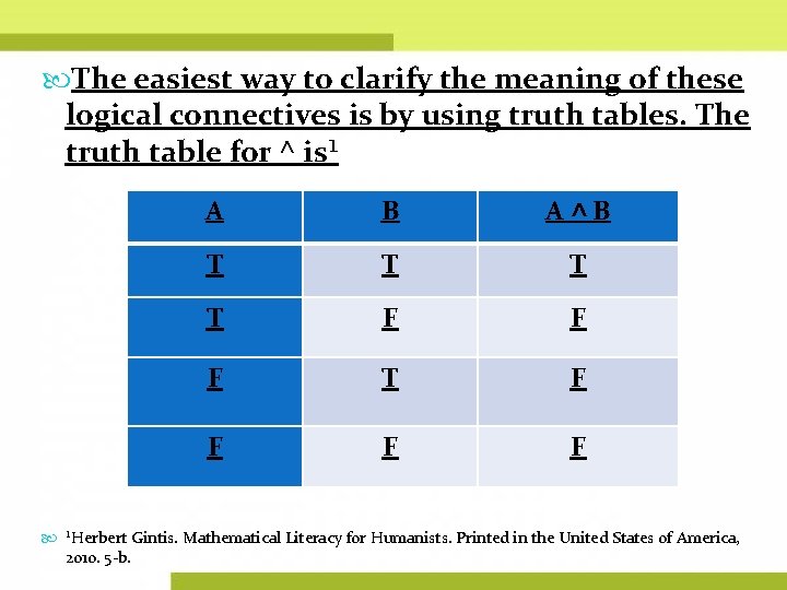  The easiest way to clarify the meaning of these logical connectives is by