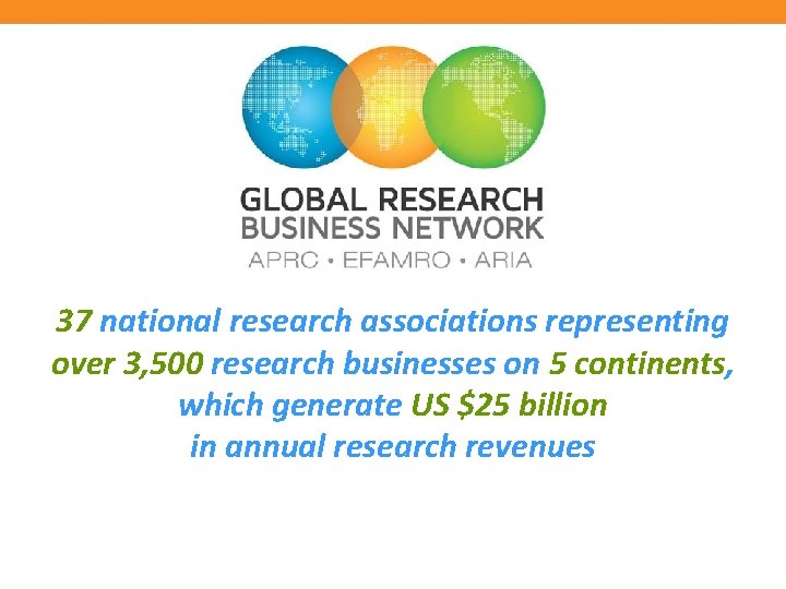 37 national research associations representing over 3, 500 research businesses on 5 continents, which