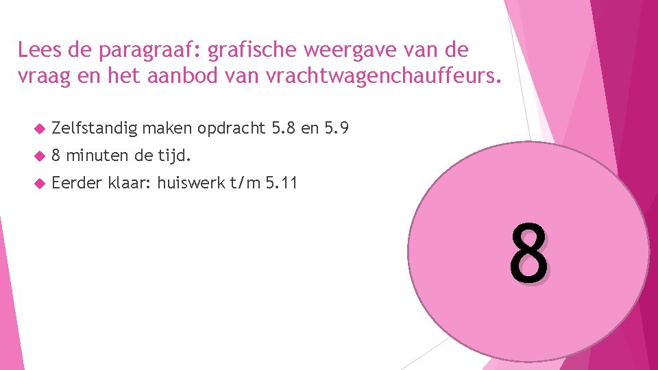 Lees de paragraaf: grafische weergave van de vraag en het aanbod van vrachtwagenchauffeurs. Zelfstandig