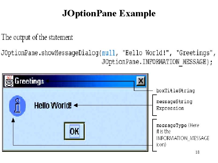 JOption. Pane Example 18 