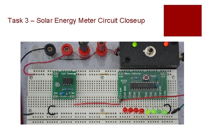 Task 3 – Solar Energy Meter Circuit Closeup 