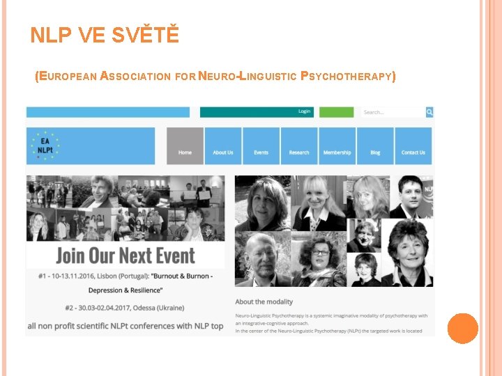 NLP VE SVĚTĚ (EUROPEAN ASSOCIATION FOR NEURO-LINGUISTIC PSYCHOTHERAPY) 