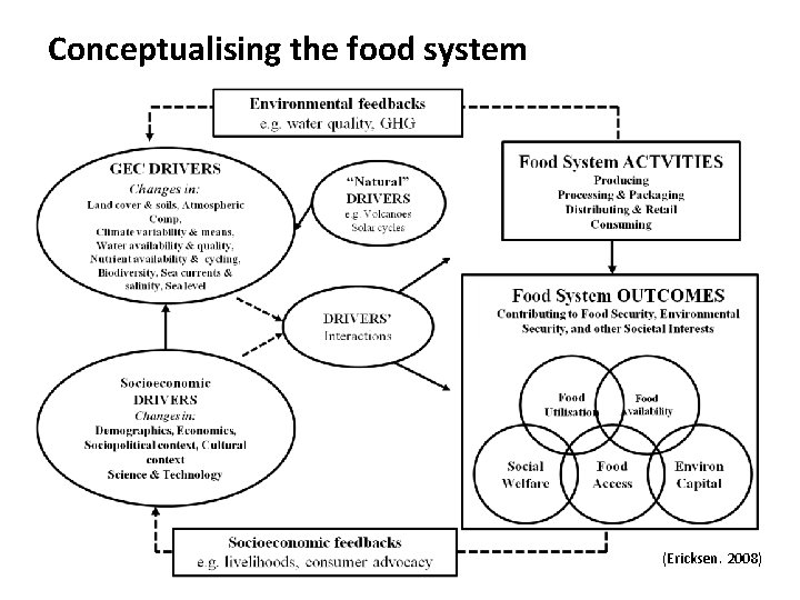 Conceptualising the food system (Ericksen. 2008) 