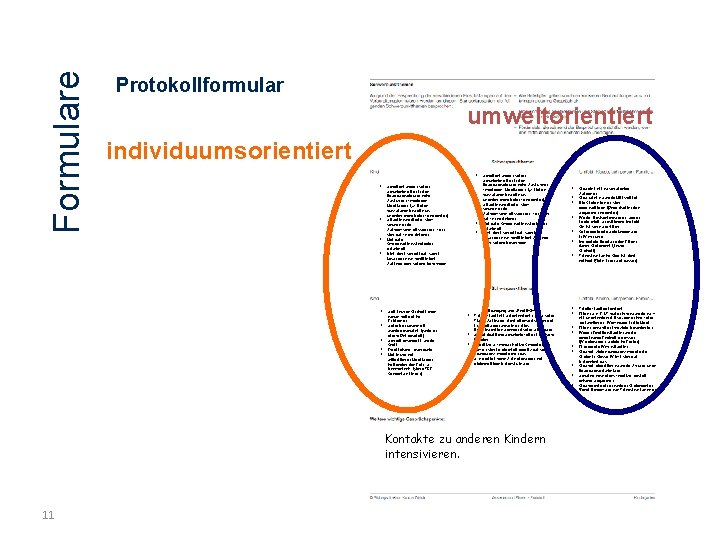 Formulare Protokollformular umweltorientiert individuumsorientiert • • • Scheitert wegen seinen Schwierigkeiten in der Bewegungsplanung