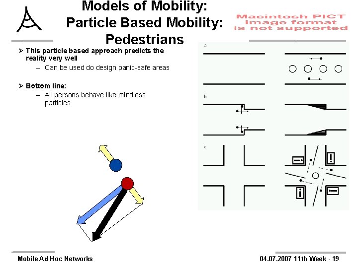 Models of Mobility: Particle Based Mobility: Pedestrians Ø This particle based approach predicts the