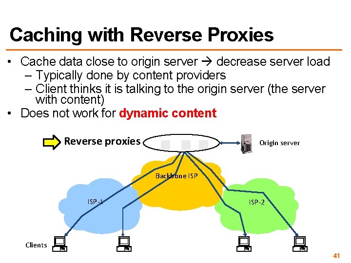 Caching with Reverse Proxies • Cache data close to origin server decrease server load